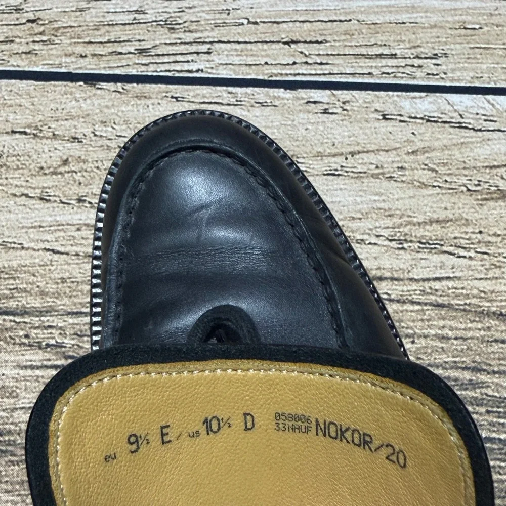 Bally Nokor Boots Men 10.5‎ D Black Leather Lace Up Side Zip Moc Toe Lug Sole